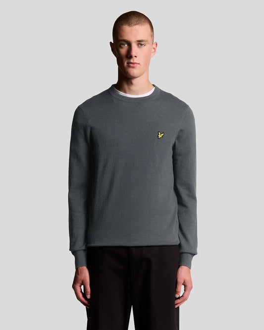 Lyle & Scott Cotton Merino Crew Neck Jumper – Shadow