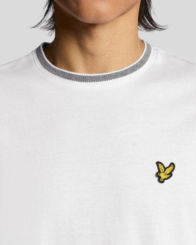 Lyle & Scott Birdseye Half Tipped T-Shirt – White