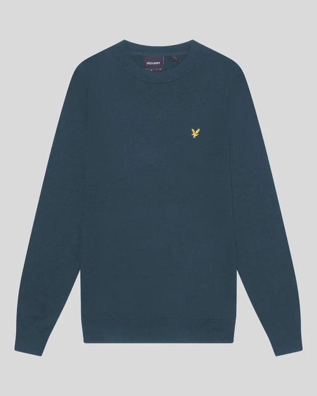 Lyle & Scott Cotton Crew Neck Jumper – Rich Teal