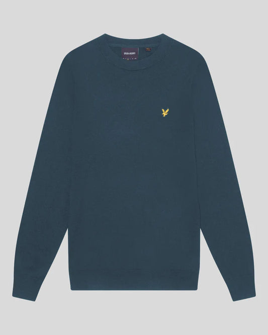 Lyle & Scott Cotton Crew Neck Jumper – Rich Teal
