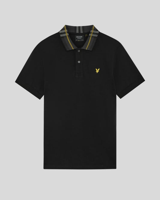 Lyle & Scott Tartan Collar Polo – Black