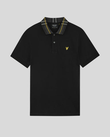 Lyle & Scott Tartan Collar Polo – Black