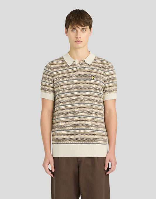 Lyle & Scott Fair Isle Knitted Polo – Cove