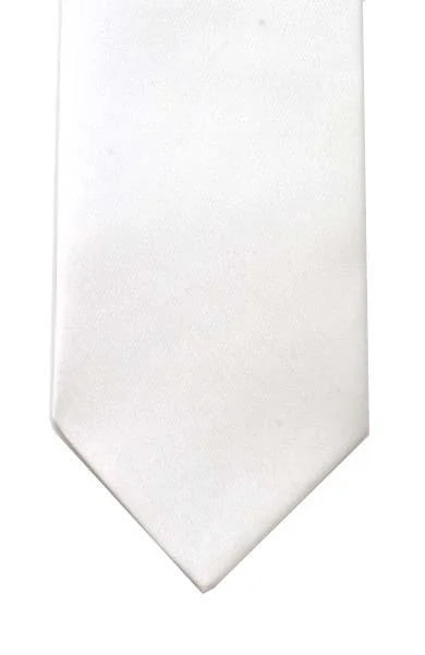 LA Smith Plain Satin Tie White